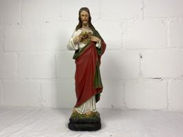 Antike Jesus Christus Figur, Heiliges Herz, Rarität