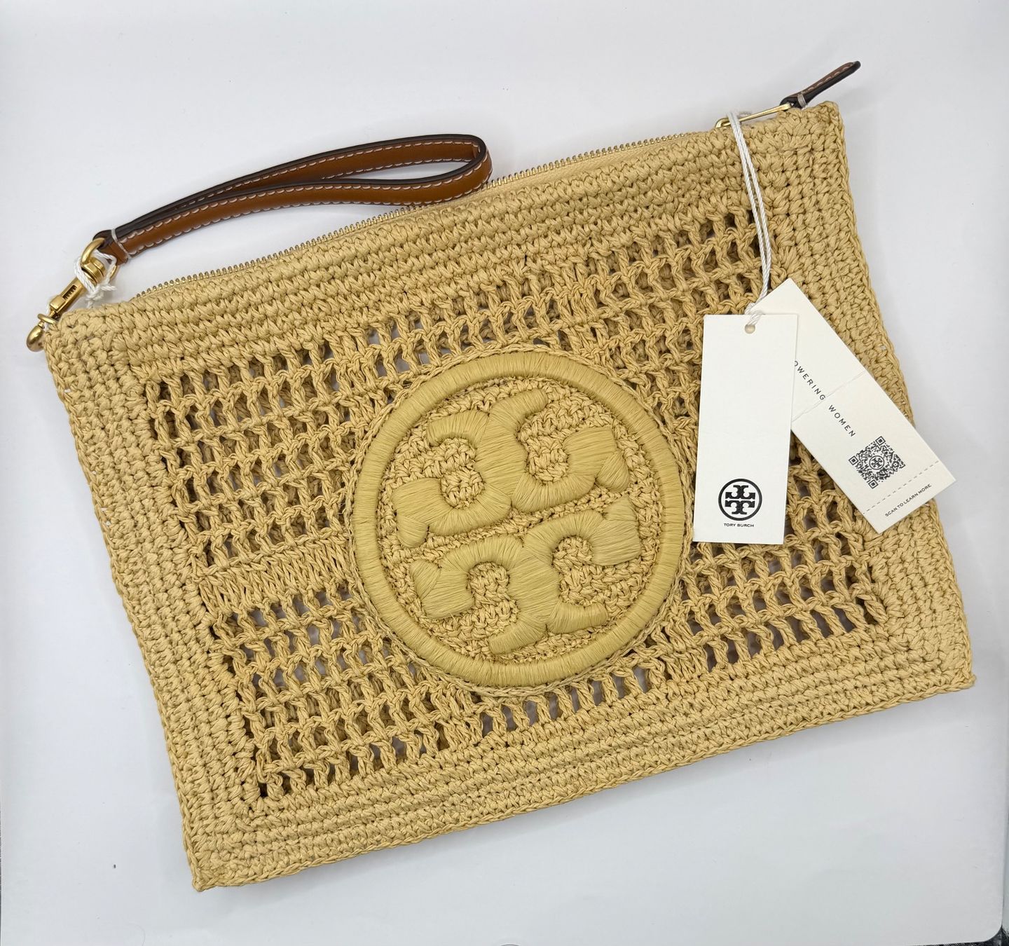 Tory Burch Borse da donna: TORY BURCH ELLA POUCH - CLUTCH - NATURAL – Nuovo e nell'imballaggio originale da Oberaach venduto da Dandy2021 8
