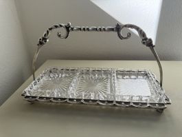 Elegante vintage Menage – versilberte Metallfassung