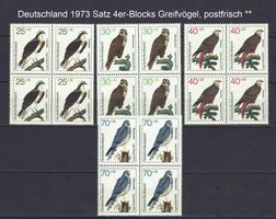 BRD 1973 Satz 4er-Blocks Greifvögel postfr**