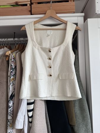 Elegante H&M Bouclé Top Weste  Chanel Style Zara Massimo