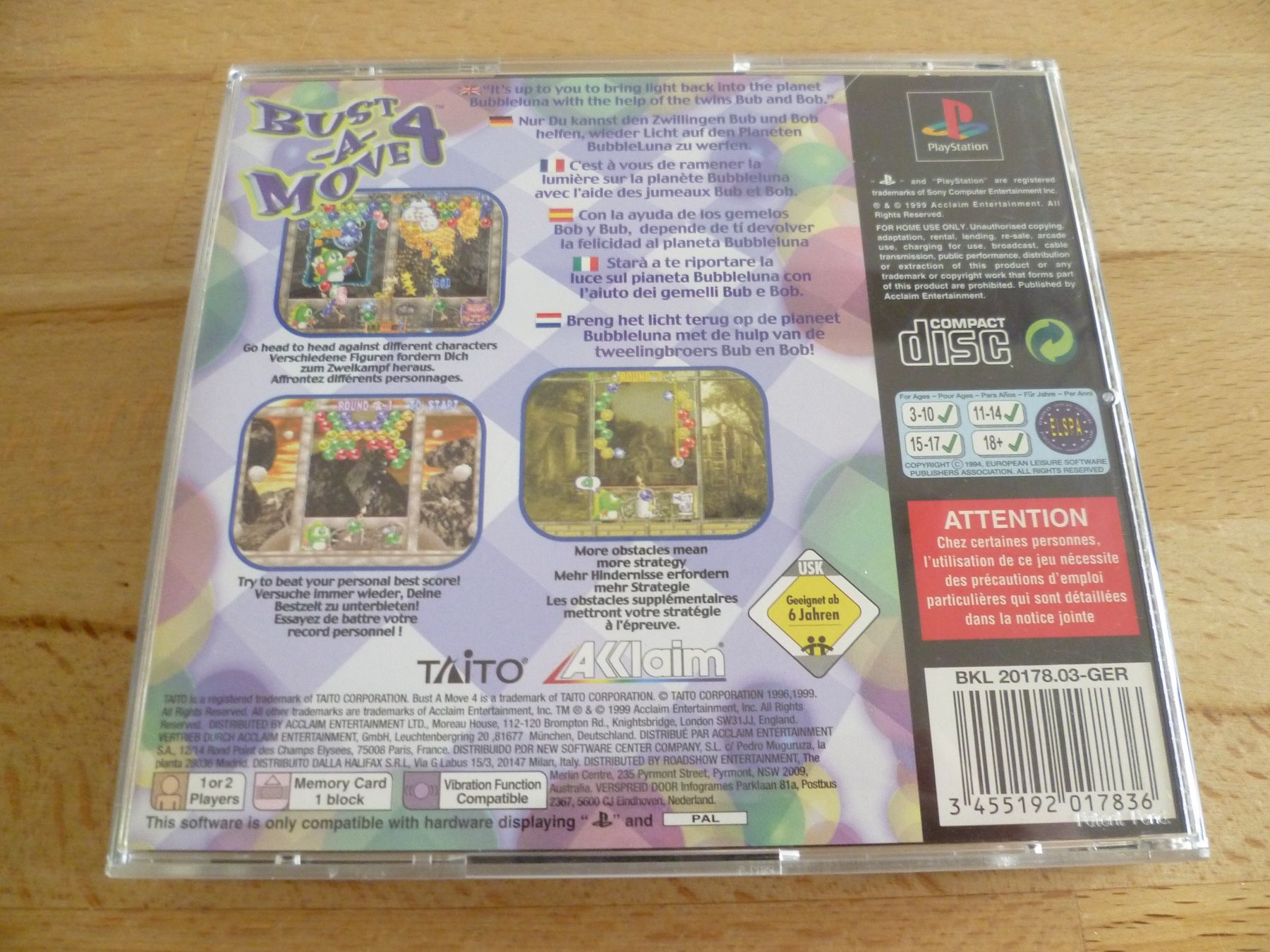 Sony Giochi: Bust-a-Move 4 - PlayStation PS1 PSX – Usato da Thalwil venduto da ranx 2