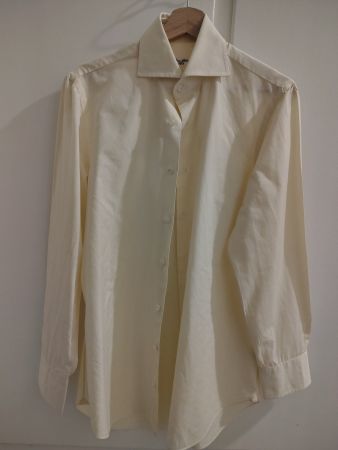 Yellow Cotton Linen Cesare Attolini Shirt 40