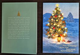 Weihnachtskarten mit Briefmarkenblock 2009 + 2011