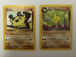 Pokemon Mankey Dark Primeape Cards Set R Good Condition