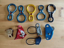 Kletterausrüstung Abseilachter, grigri, atc