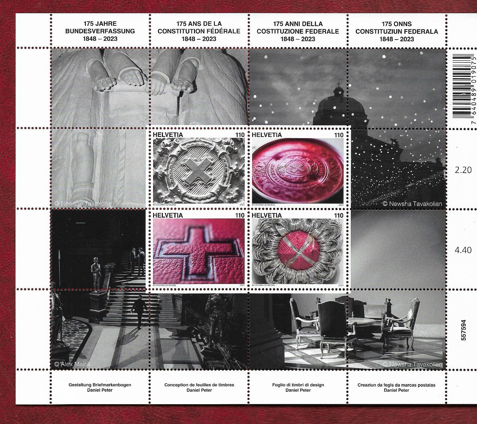 Tutti i francobolli: 2023 BLOCK 175J. BUNDESVERFASSUNG POSTFR.** – Nuovo (secondo la descrizione) da Buttikon SZ venduto da stamps08
