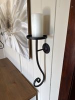 Wandkerzenhalter Metall schwarz 2er Set guter Zustand