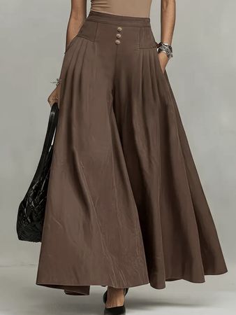 Chic Maxi Gonna-colore cafe-tgM/L-nuova