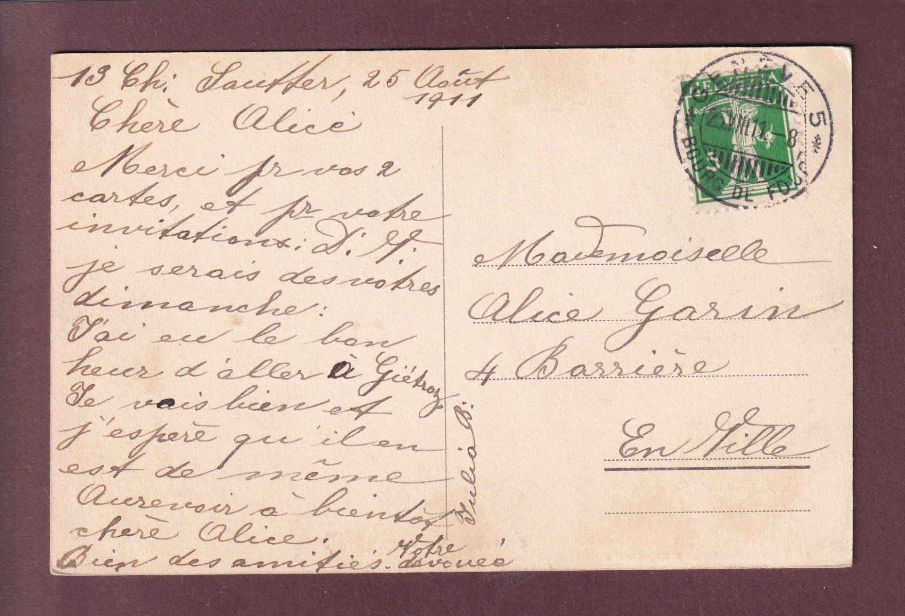 Cartoline postali: GENEVE - Victoria-Hall - 1911 – Usato da Pully venduto da nicecards 1