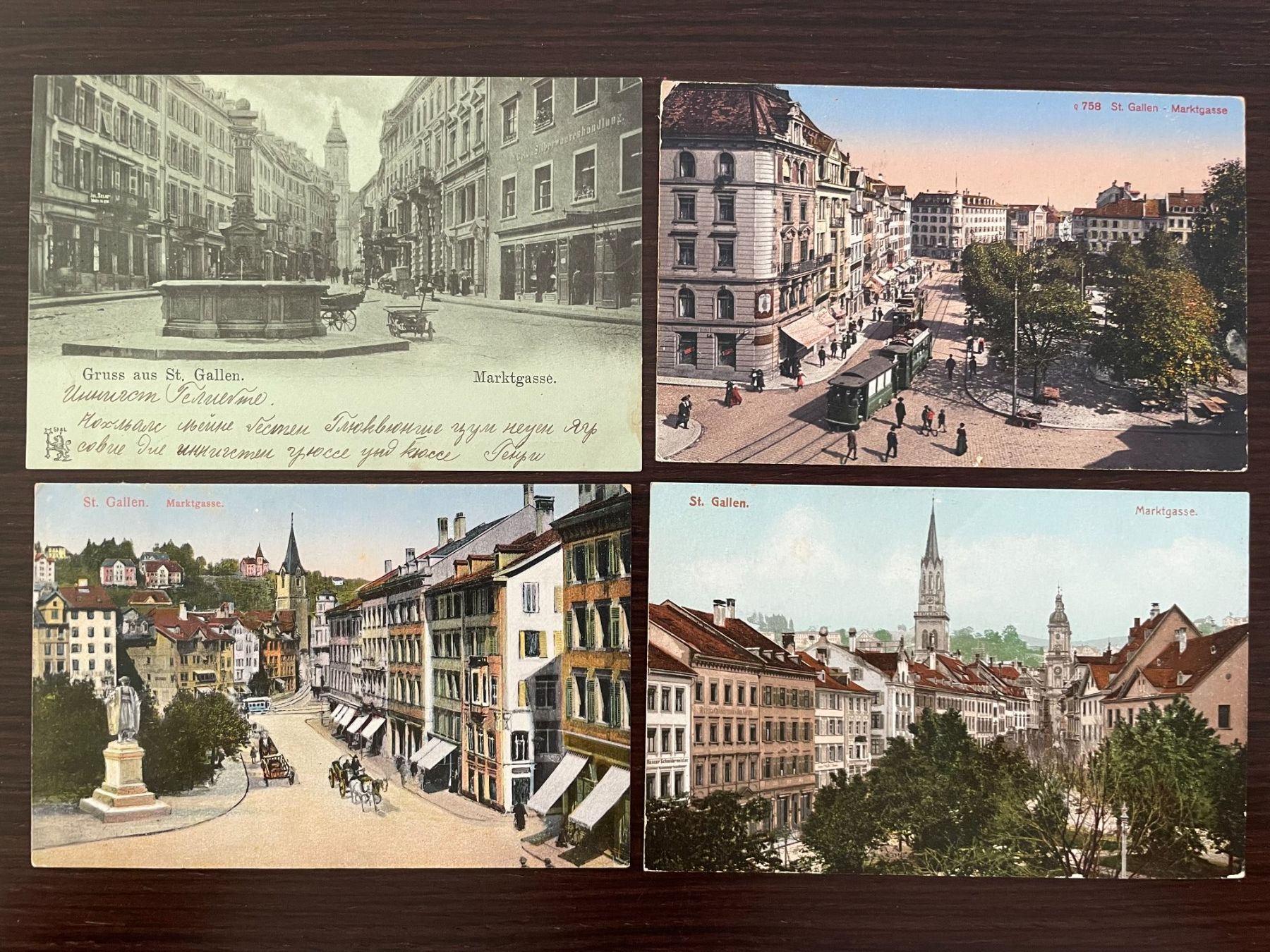 Cartes postales: ST. GALLEN Marktgasse, 4 Ansichtskarten – D'occasion à Wald ZH par TLILEF