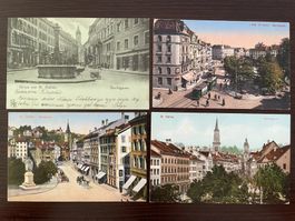 ST. GALLEN Marktgasse, 4 Ansichtskarten