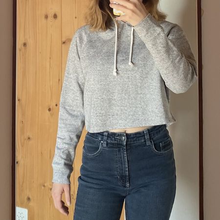 Grauer H&M Hoodie, Grösse M (cropped), guter Zustand