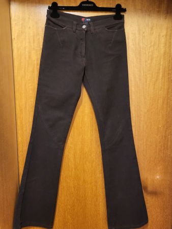 Pantalon en tissu peau de pêche marron Versace Sport T.40 It