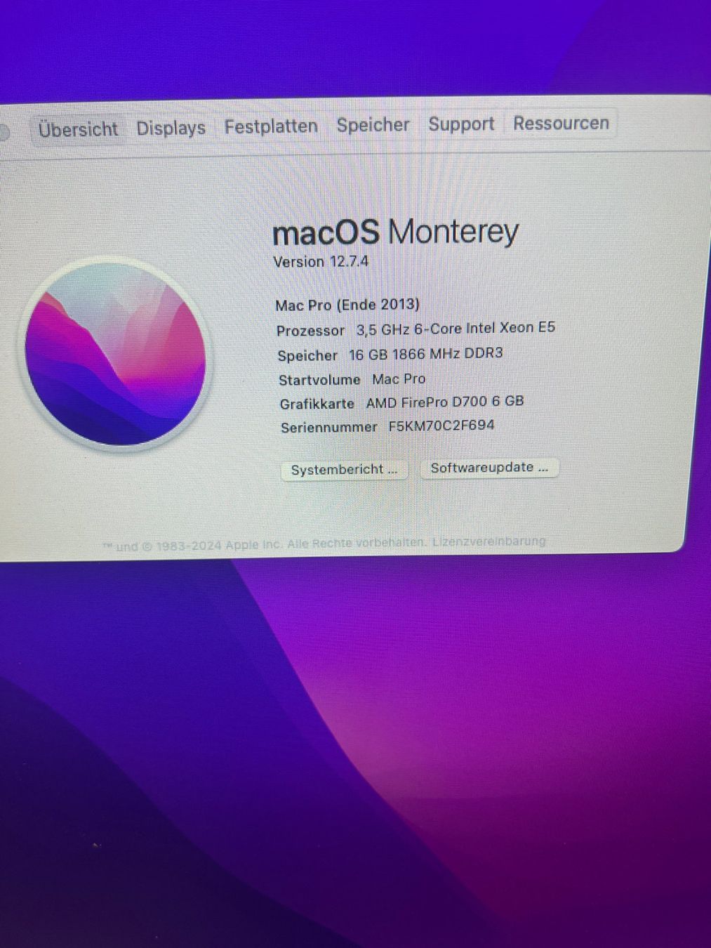 Apple PC: Mac Pro 2013, 3.5GHz 6-Core Xeon E5, 16 Ram, 1TB SSD #04 – Usato da Dietikon venduto da speedkauf 2