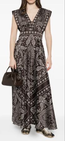 Sandro  Kleid Paisley Muster dunkel Grösse S neu