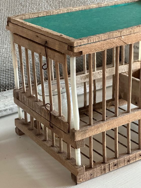 Kleiner original alter Vogelkäfig Dekokäfig aus der Provence | Kaufen ...
