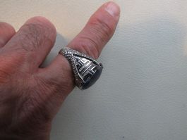 Herrenring mit Echtem Saphir Stein