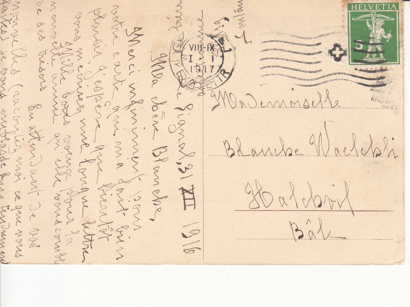 Cartoline postali: Genève, Marche aux fleurs, 1917 – Usato da Bürglen TG venduto da StampGraf 1