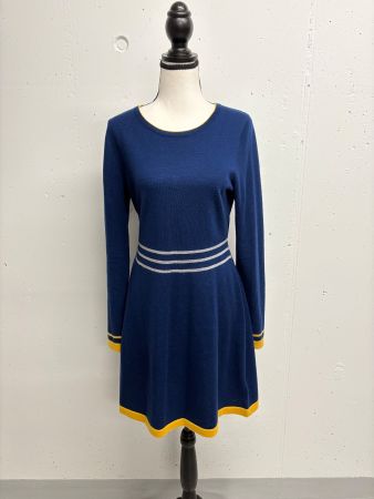 Cynthia Rowley Kleid aus Merino Gr. M blau langarm Herbst