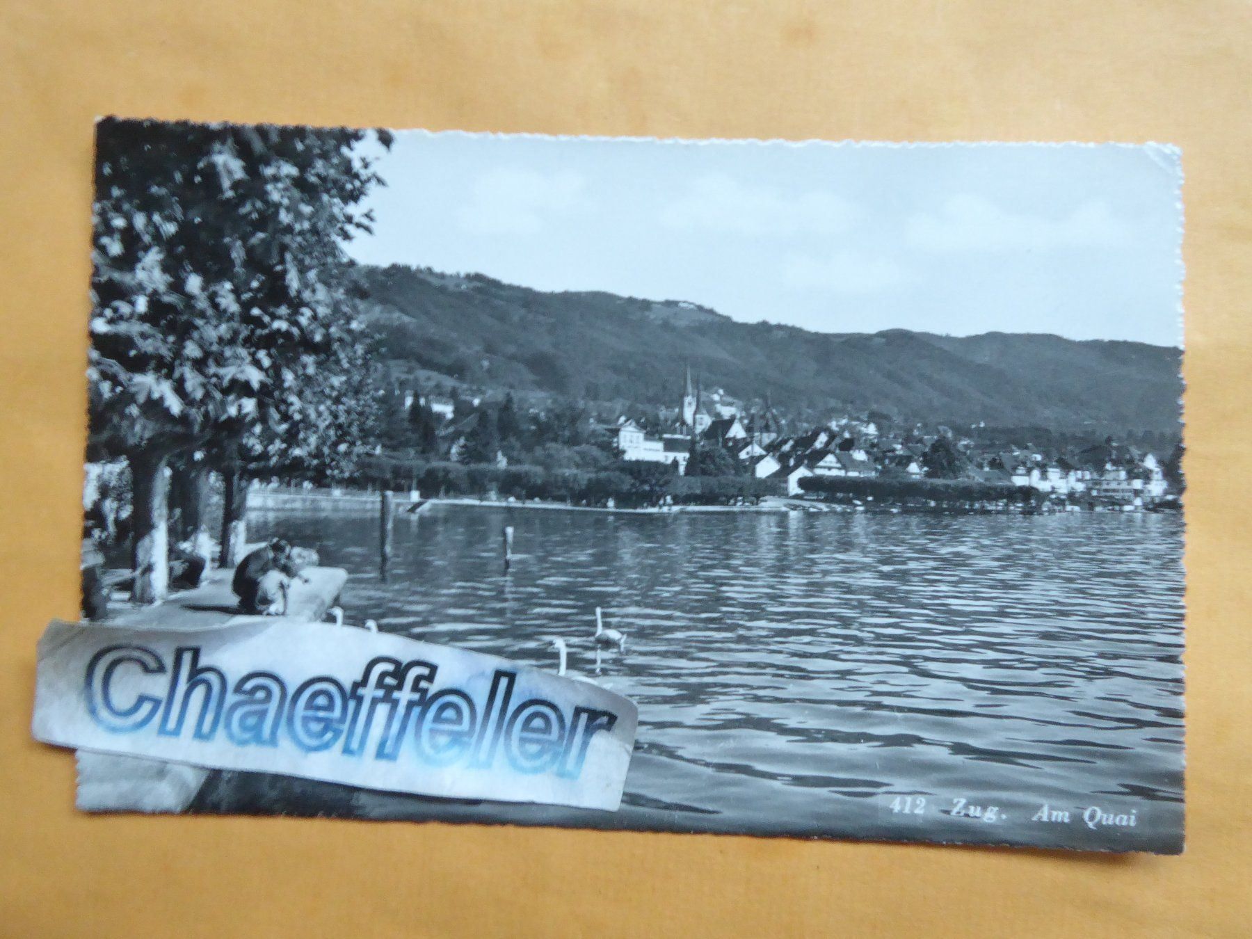 Cartoline postali: 412  Zug.  Am Quai  1956 – Usato da Zürich venduto da Chaeffeler