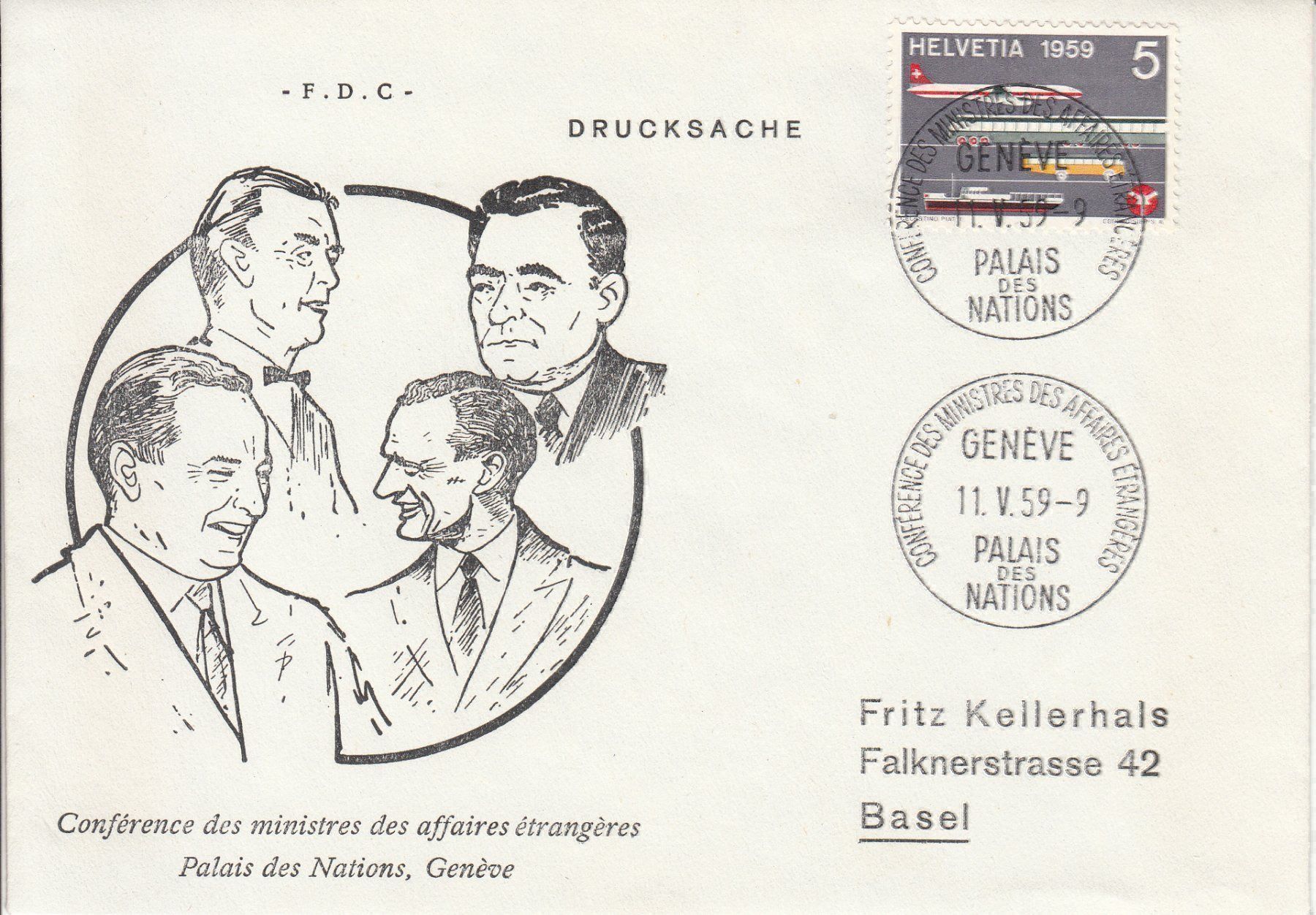 Tutti i francobolli: Genève Palais des Nations 1959 – Usato da Bürglen TG venduto da StampGraf