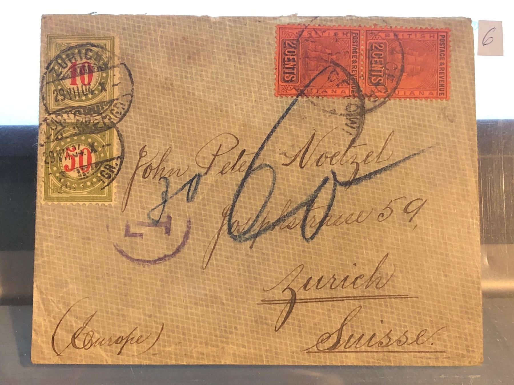 Alle Briefmarken: Schiffsbrief mit Windjammer-Marken BRITISH GUYANA 1904 – Gebraucht aus Lufingen von Rac0