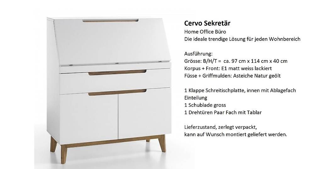 Scrivanie: Cervo Trend Classic Sekretär, neu – Nuovo e nell'imballaggio originale da Lichtensteig venduto da pascalporchet 4