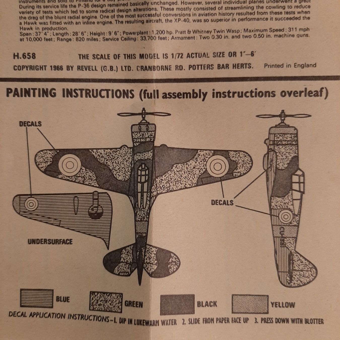 Revell Kit di modellismo & Modellini statici: 937 ... Curtiss H-75 A Hawk ... Revell H-658 – Usato da Bonstetten venduto da Benibanny59 1
