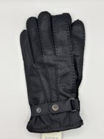Lederhandschuhe Schwarz Gr. 8,5 – Riemenverschluss, Neu