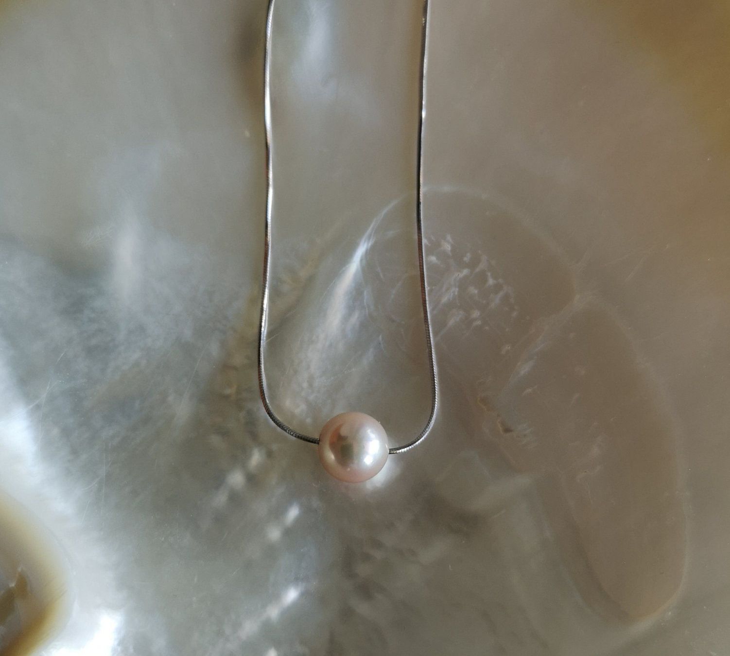 Catenine: Silberkette mit rosa Süsswasserperle – Nuovo e nell'imballaggio originale da Rümlang venduto da 21f 2