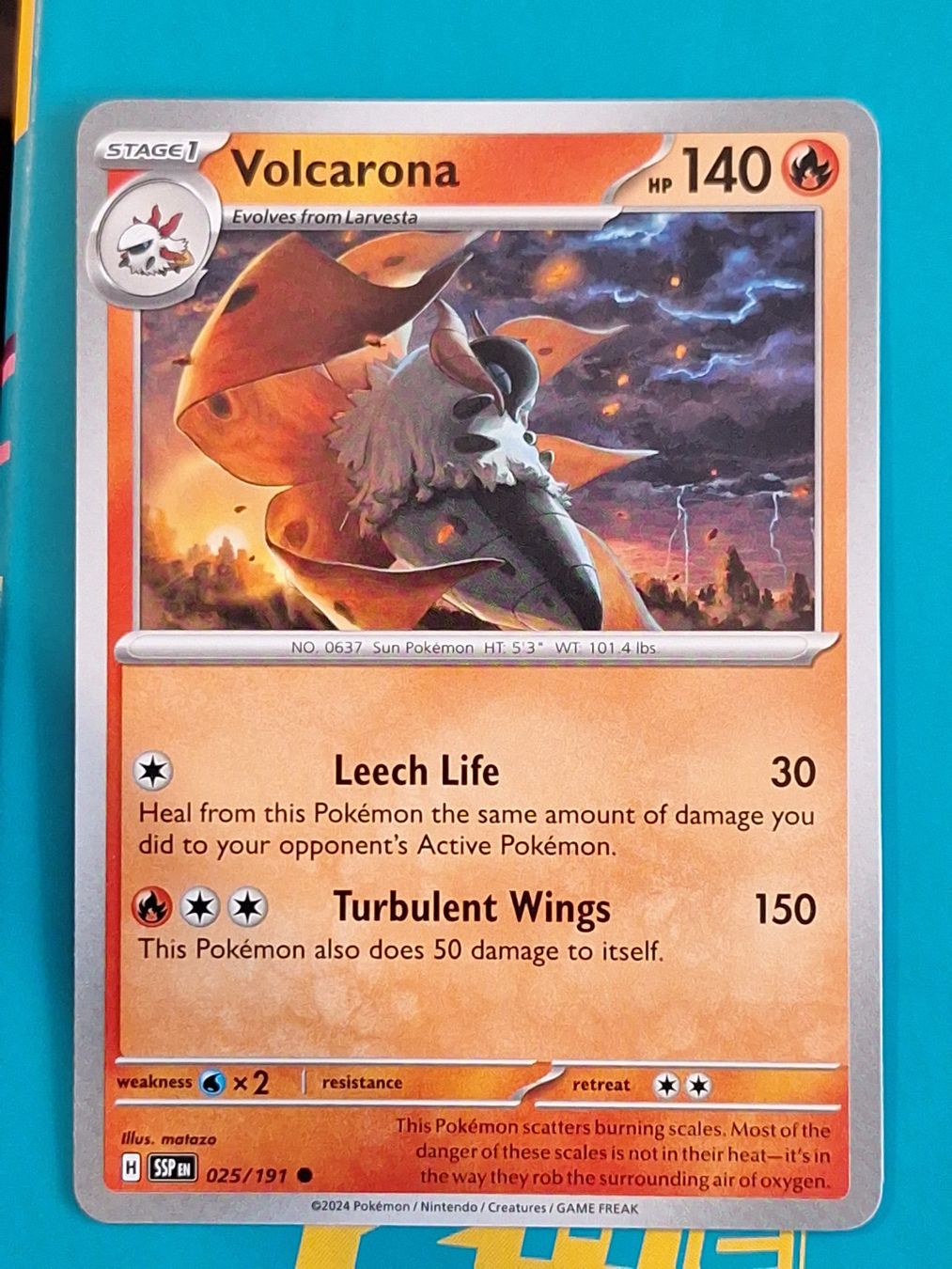 Pokémon Carte collezionabili: Volcarona - Pokemon Surging Sparks – Usato da Altstätten SG venduto da GGsGameshop