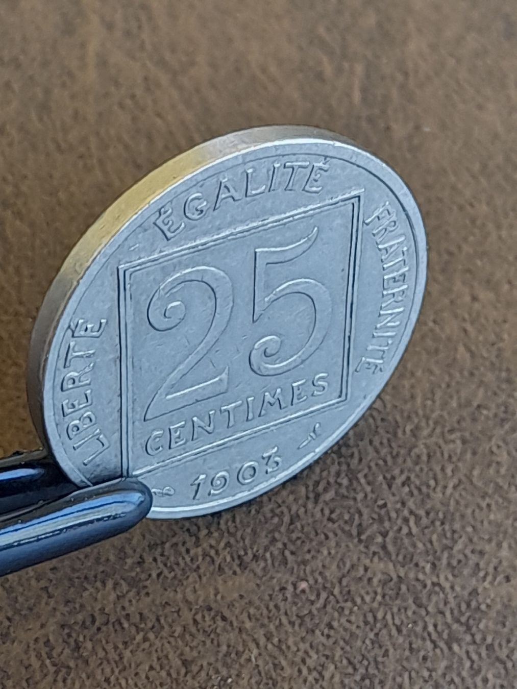 Alle Münzen: 25 Centimes 1903 Frankreich  – Gebraucht aus Basel von Basel_20 1