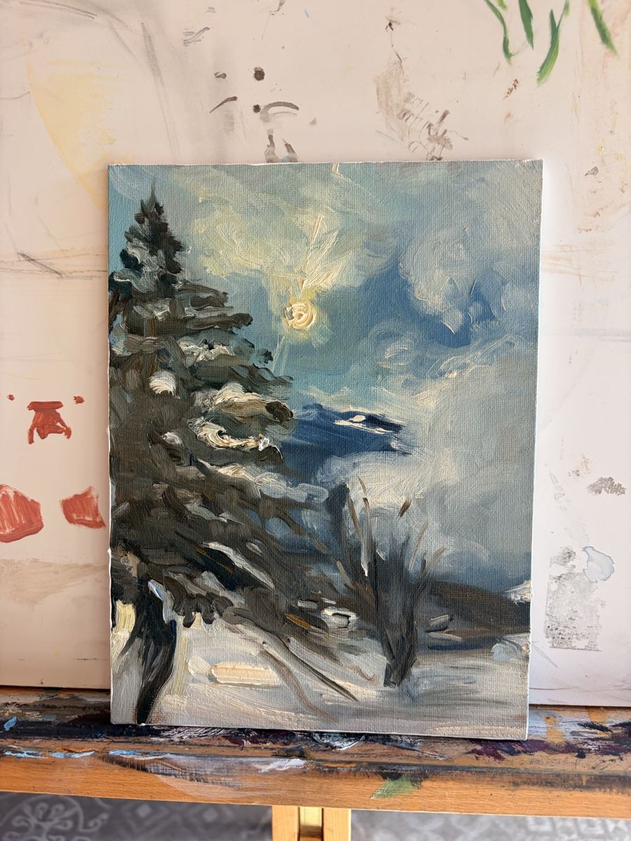 Dipinti: Winterlandschaft - Öl gemalt – Usato da Fideris venduto da alaskino 2