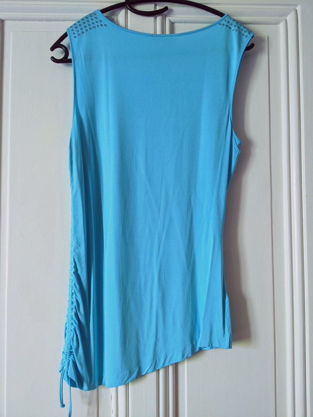 Escada Tops: ESCADA : Fluide top drapé turquoise 36 – Neuf (Voir description) à Petit-Lancy par lilycerise 1