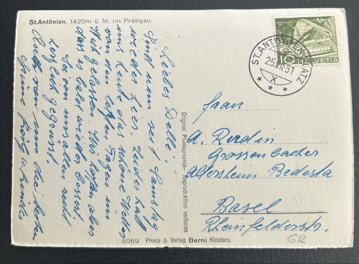Cartoline postali: AK St. Antönien  – Usato da Horw venduto da Tellbub 1