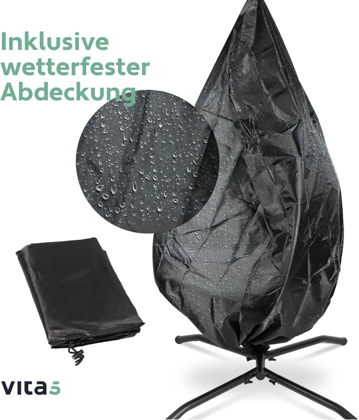 Poltrone pensili da giardino: Hängesessel mit Gestell Rattan Boho 150 kg weiss – Nuovo e nell'imballaggio originale da Dietikon venduto da Abverkauf10 7