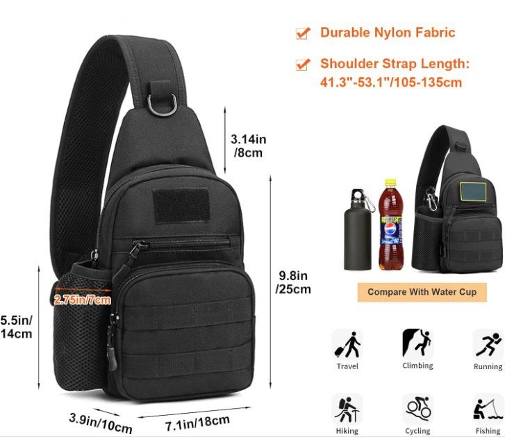 Rucksäcke: Taktisch Rucksack Brusttasche Schultertasche – Neu und originalverpackt aus Châtelaine von topshop.switzerland 3