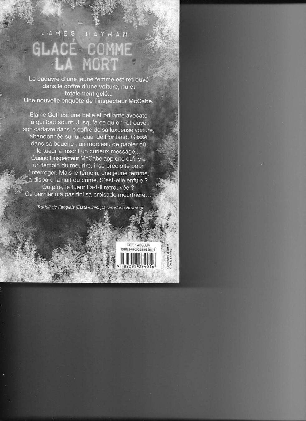 Libri: Glacé comme la mort de James Hayman – Nuovo (secondo la descrizione) da Yverdon-les-Bains venduto da Monique6 1