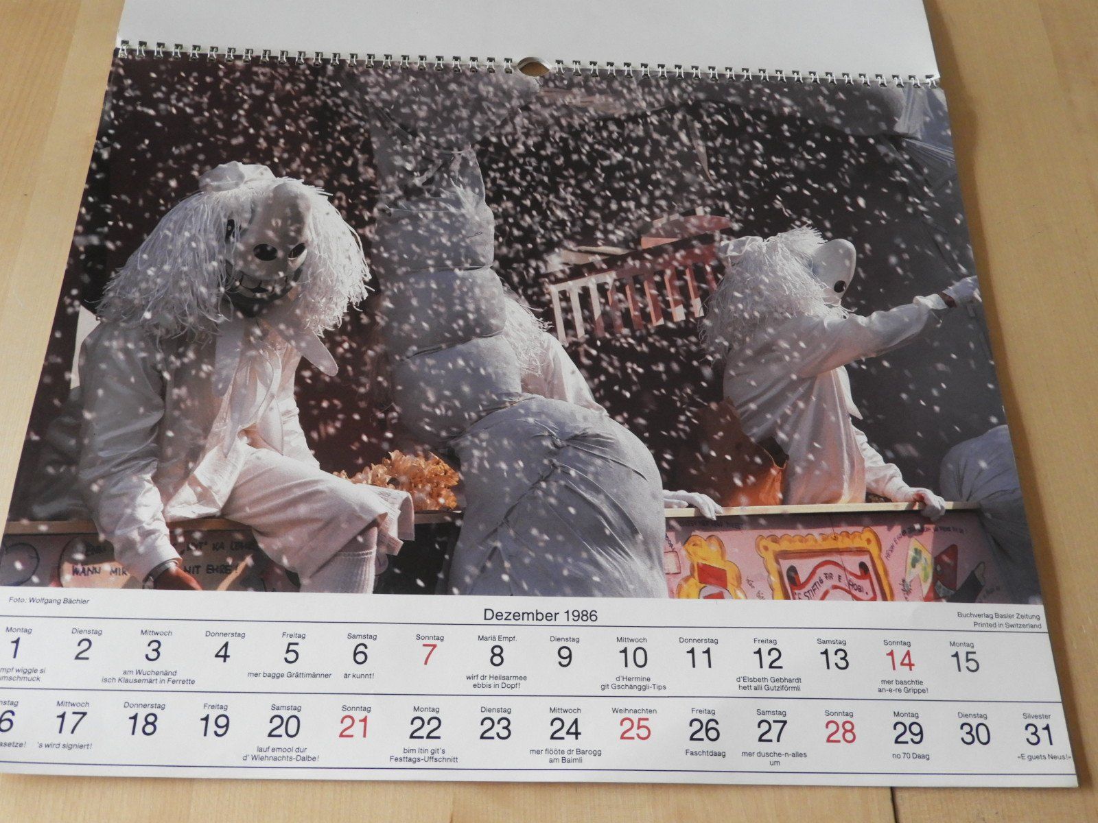 Calendari: FASNACHTSKALENDER 1986, 12 BILDER ,  75 JOHR AM STÄGGE, – Usato da Ettingen venduto da troll-mutter 9