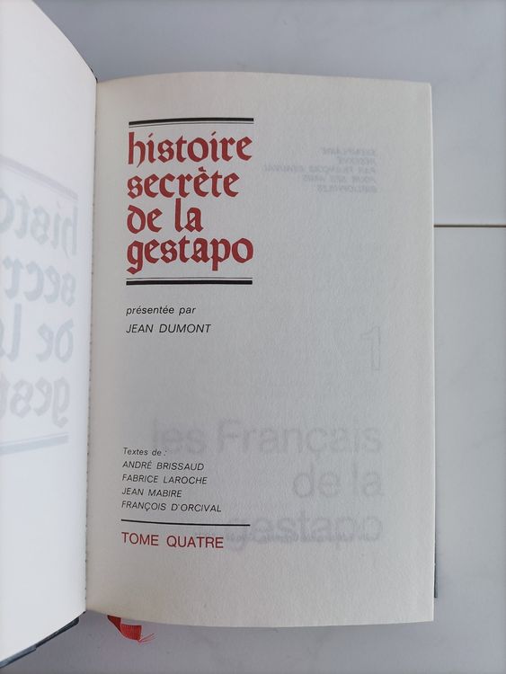 HISTOIRE DE LA GESTAPO par DUMONT, 2nd GUERRE MONDIALE WWII 1971 TOME 1 +2+3+4/4 EUR 29,90