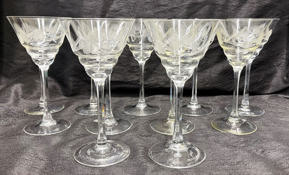 Fingerhut Kristallglas - Handgeschliffen Mit Blauem Motiv, Ca. 2,9cm