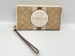Coach Dempsey large phone wallet weiss/beige