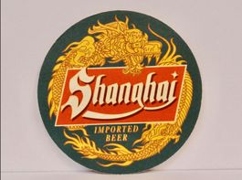 Bierdeckel SHANGHAI IMPORTED BEER Bier Untersetzer Vintage