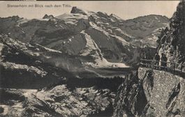 Stanserhorn, Blick zum Titlis! gel. 1914 Hotelstempel