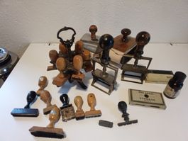 Vintage Stempelkarussell mit Stempel und Zubehör