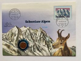 Schweizer Alpen Ersttagsbrief Piz Palü Gemse 1991
