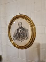 Antikes Portrait im Goldrahmen, Durchmesser 35 cm Top!