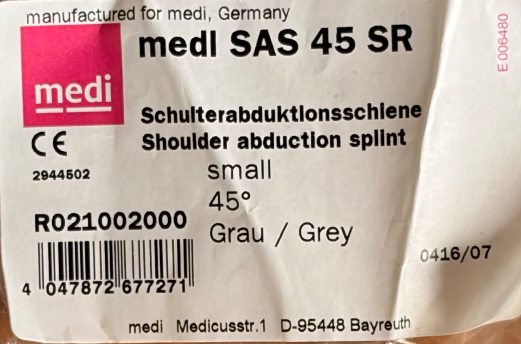 Appareils médicaux: Schulterabduktionsschiene Grösse S – D'occasion à Zürich par natbae 1