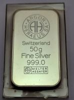 Silberbarren 50 g Argor  999.0 AMAG Gruppe